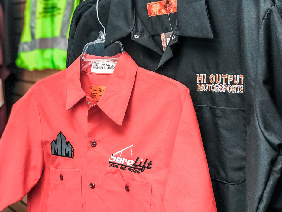 Embroidered shirts with business logo